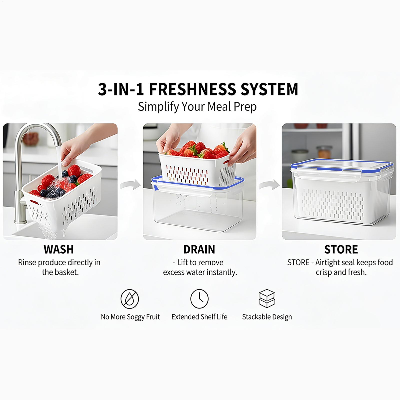 Food Storage And Container - 4 In 1 Food Storage Container
