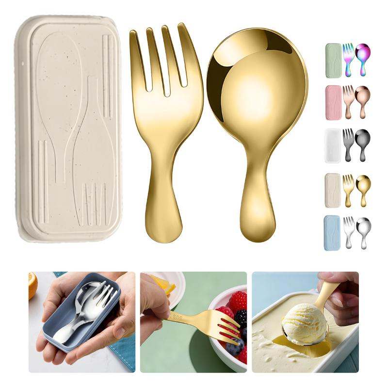 Stainless Lunch Box - Stainless Steel Tableware Set Spoon Fork