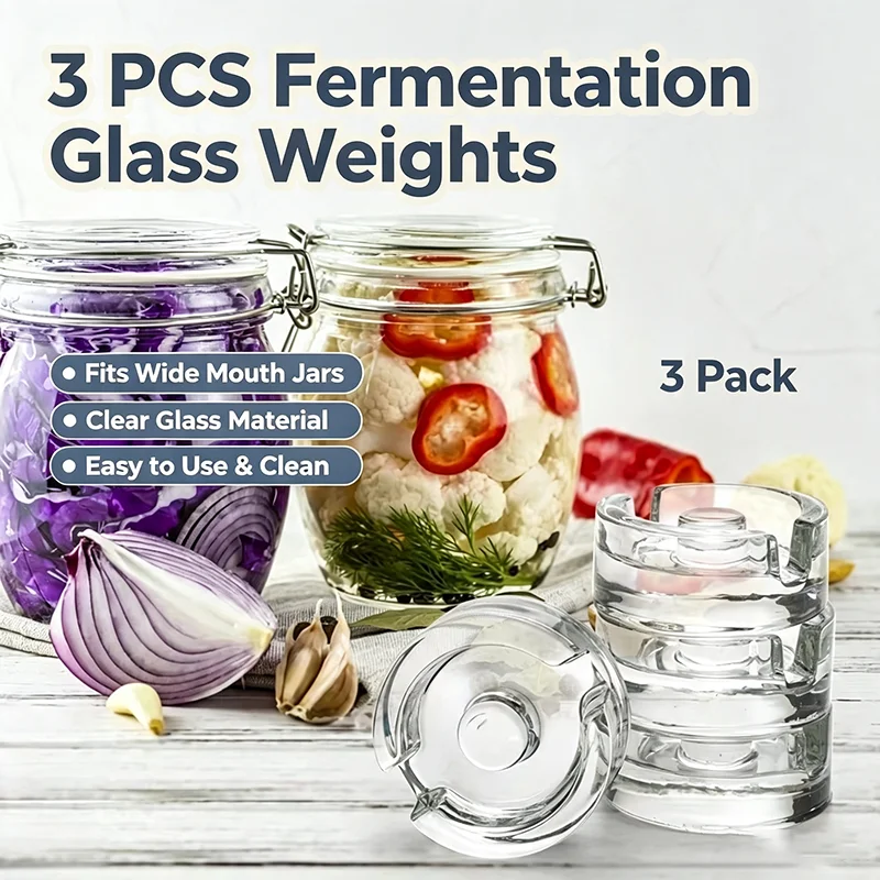 3Pcs Glass Fermentation Weight - đánh giá và giá Mason Jar Wide Mouth