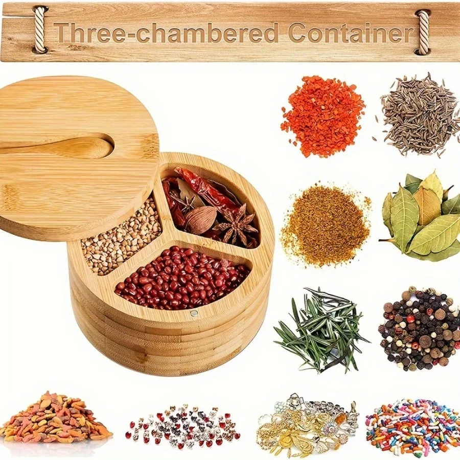 Bamboo Covered Wooden Spoon Se - đánh giá và giá Herb Keeper Container