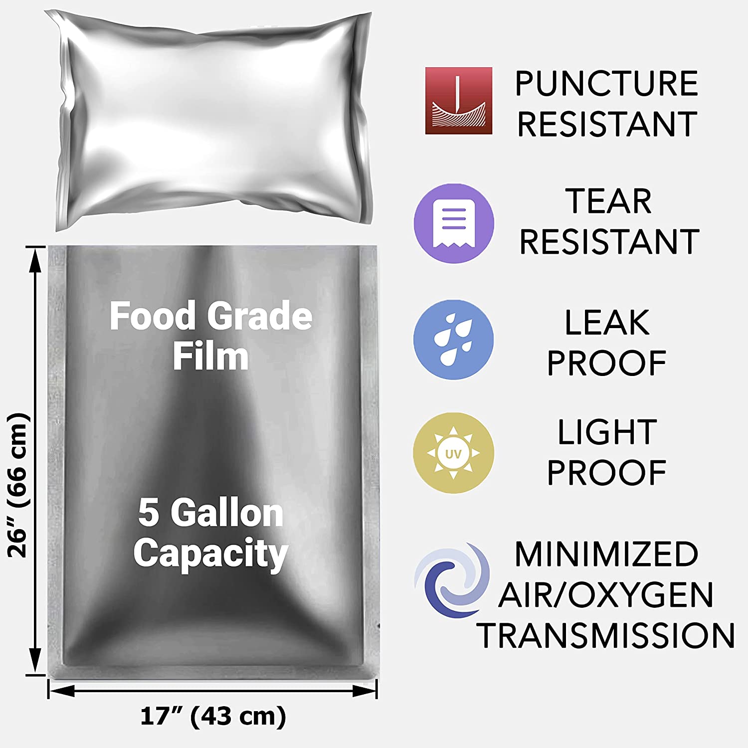 10 Gói 5 Gallon Mylar Túi Viền - đánh giá và giá Food Storage Long Term