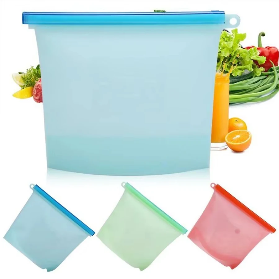 1000ml Reusable Silicone Food  - đánh giá và giá Food Storage Silicone Bags