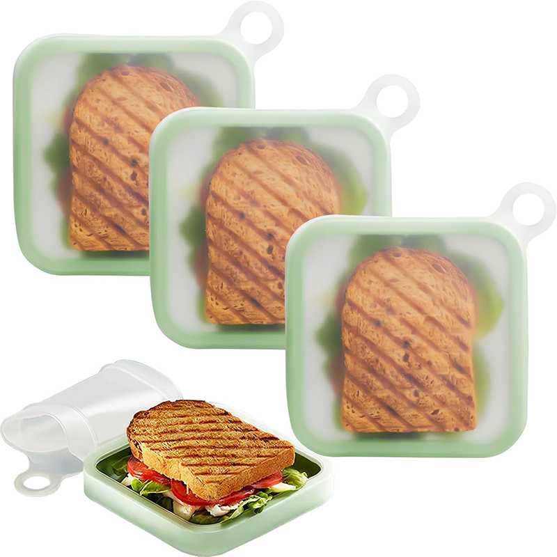 Silicone Sandwich Toast Bento  - đánh giá và giá Food Storage Silicone Bags